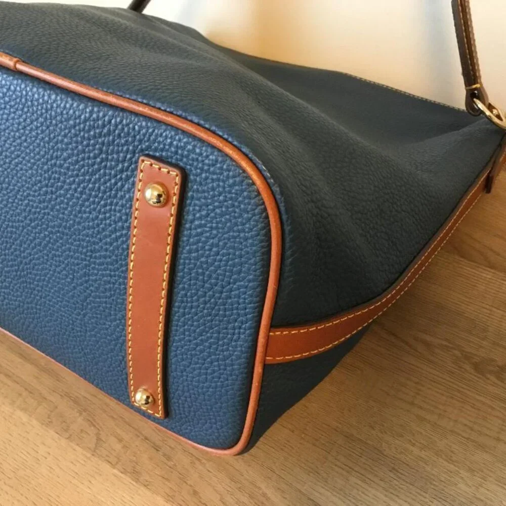 Dooney & Bourke Pebble Grain Camden Hobo Shoulder Bag Navy Blue NWOT - Picture 11 of 12